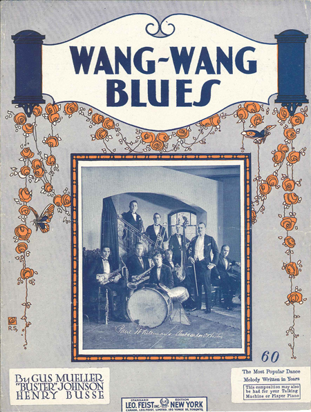 Umschlag des Notenbuchs zu dem Hit <i>Wang-Wang Blues</i> von Paul Whiteman und seinem Orchester (1926)